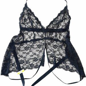 Mapale Black Lace Babydoll Lingerie Size Medium NWOT